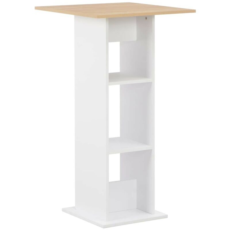 

Mesa de bar color blanco 60x60x110 cm - Hommoo