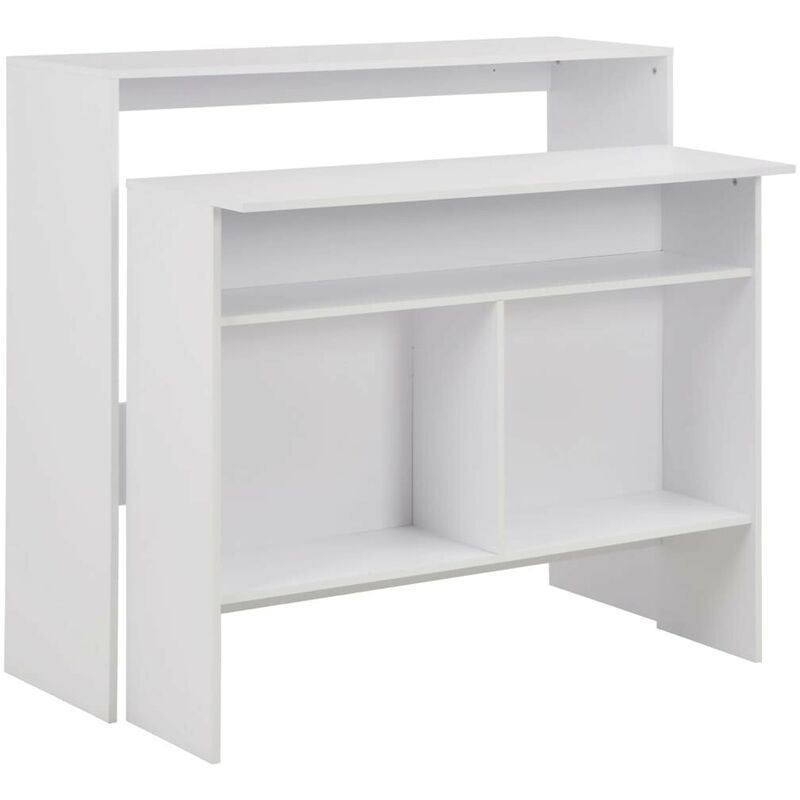 

Mesa de bar con 2 tableros blanca 130x40x120 cm - Hommoo