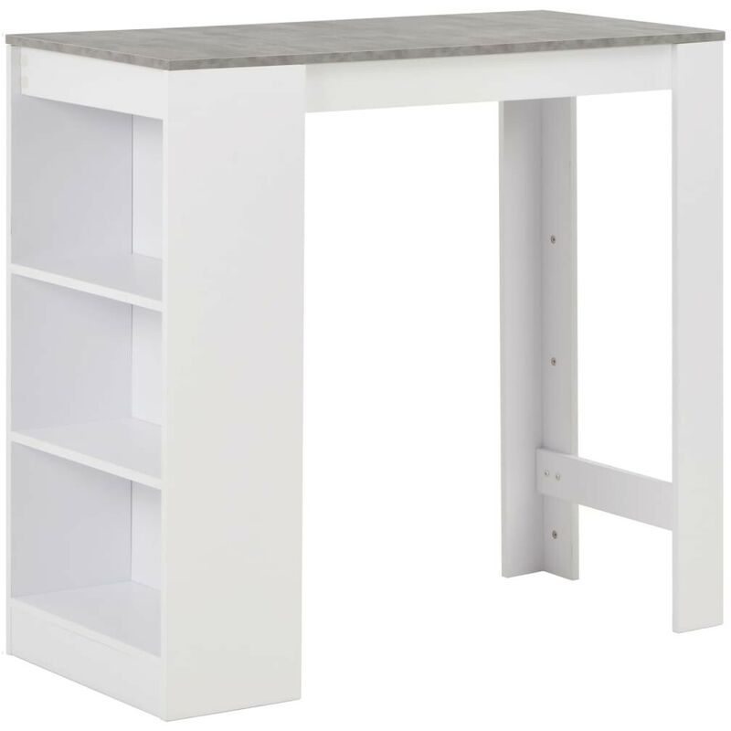 

Mesa de bar con estantería blanco 110x50x103 cm - Hommoo