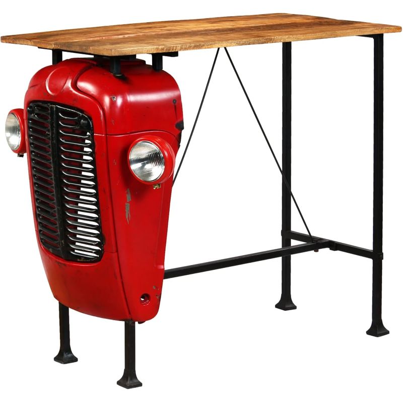 

Mesa de bar de tractor madera maciza mango roja 60x120x107 cm - Hommoo