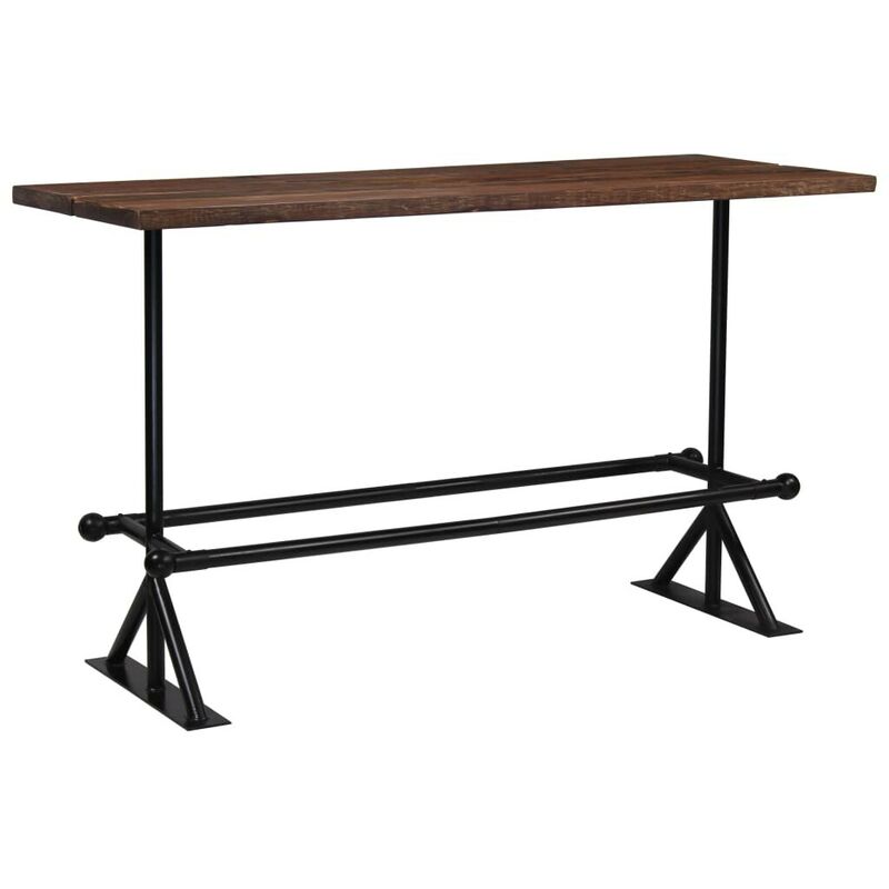 

Hommoo Mesa de bar madera maciza reciclada marrón oscuro 180x70x107 cm