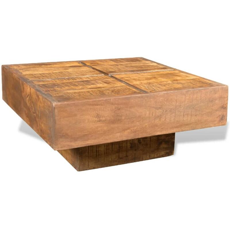 

Mesa de centro cuadrada de madera de mango marrón - Hommoo