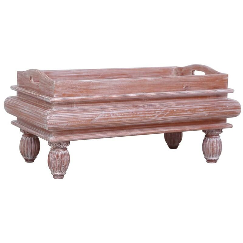 

Mesa de centro de madera maciza de caoba marrón 90x50x40 cm - Hommoo