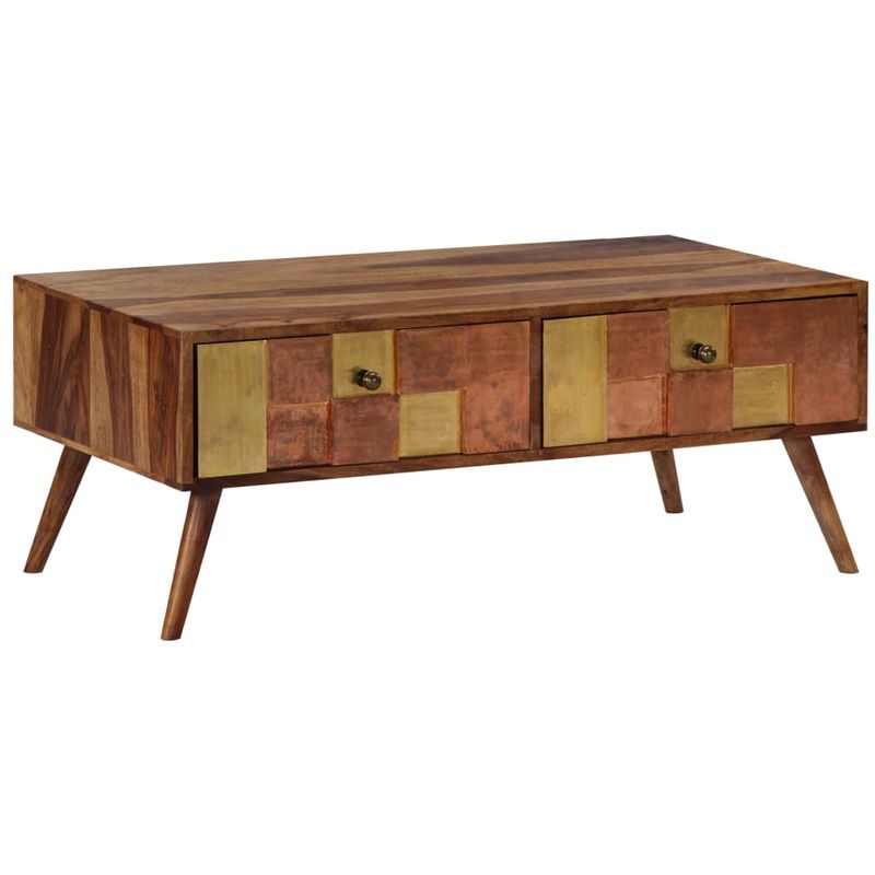 

Mesa de centro de madera maciza de sheesham 100x50x39 cm - Hommoo