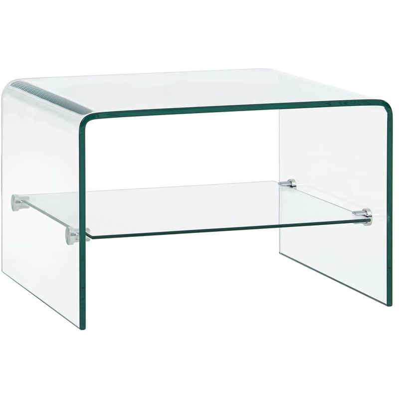 

Mesa de centro de vidrio templado transparente 50x45x33 cm - Hommoo