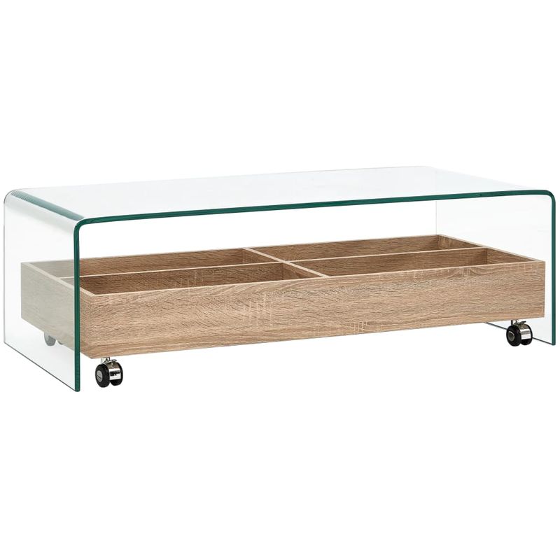 

Mesa de centro de vidrio templado transparente 98x45x31 cm - Hommoo