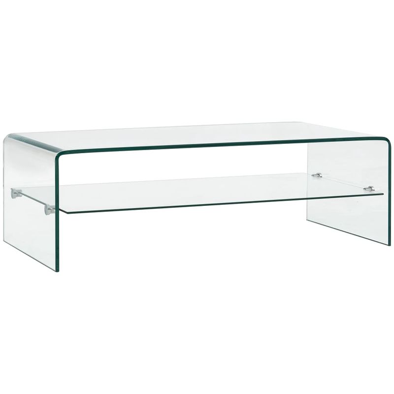 

Mesa de centro de vidrio templado transparente 98x45x31 cm - Hommoo