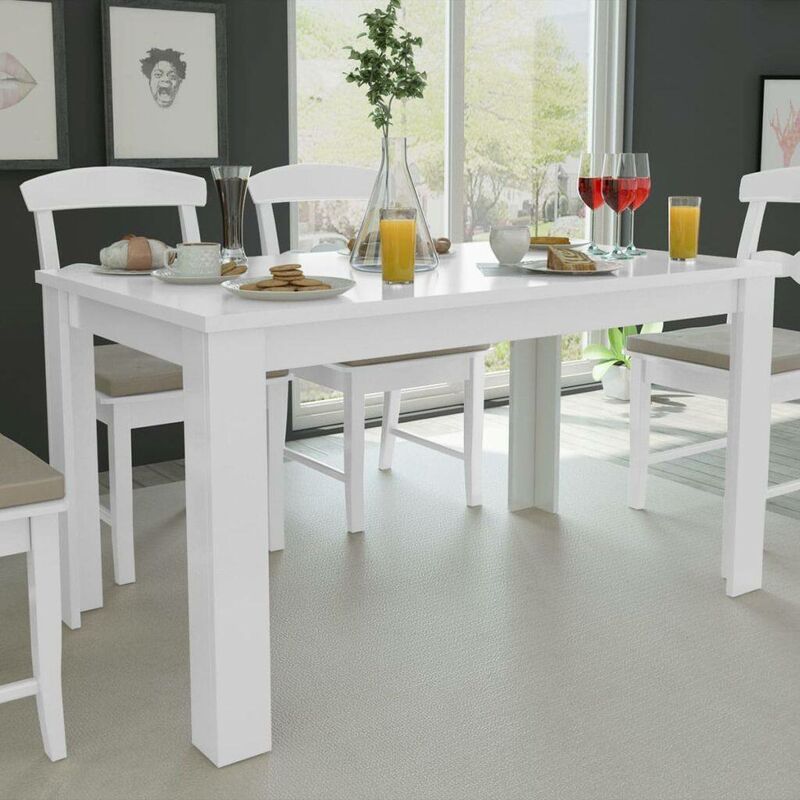 

Mesa de comedor blanca 140x80x75 cm - Hommoo