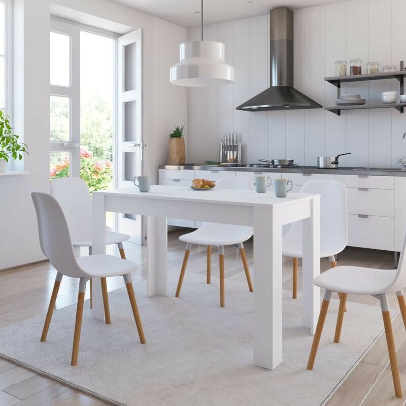 

Mesa de comedor de aglomerado blanco 120x60x76 cm - Hommoo