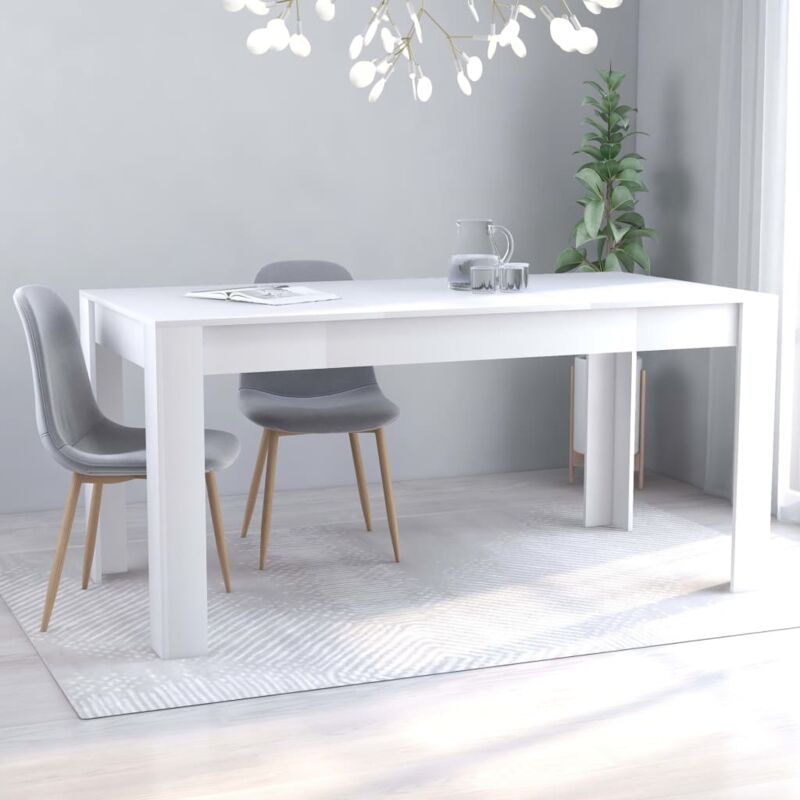 

Mesa de comedor de aglomerado blanco 160x80x76 cm - Hommoo