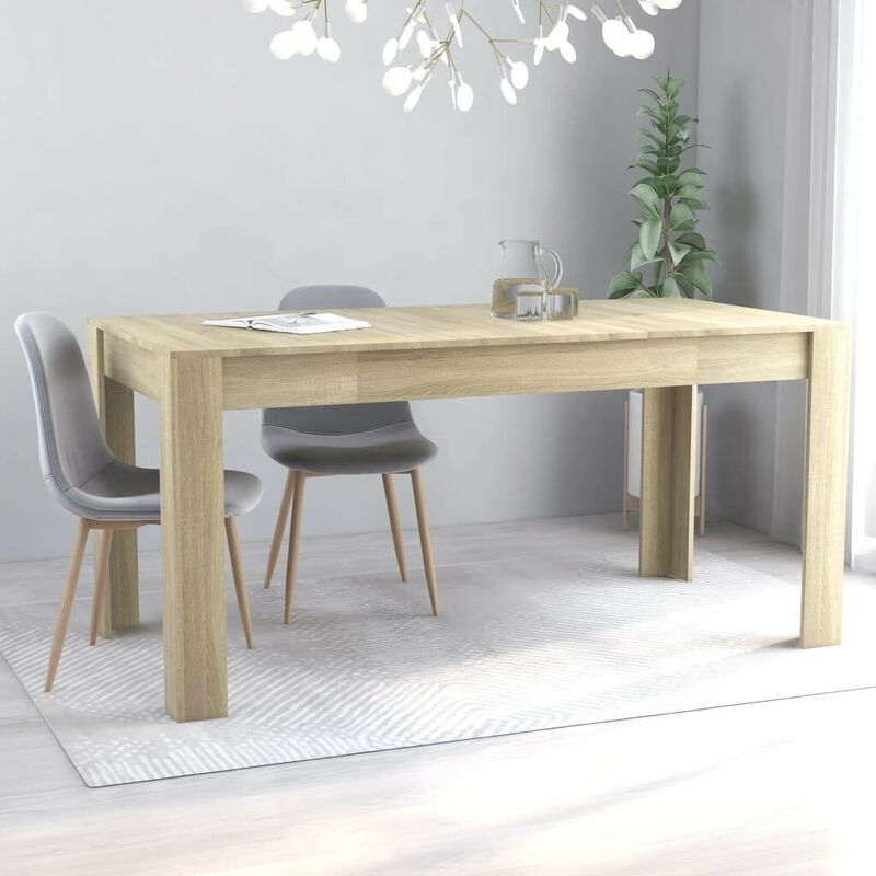 

Mesa de comedor de aglomerado color roble Sonoma 160x80x76 cm - Hommoo