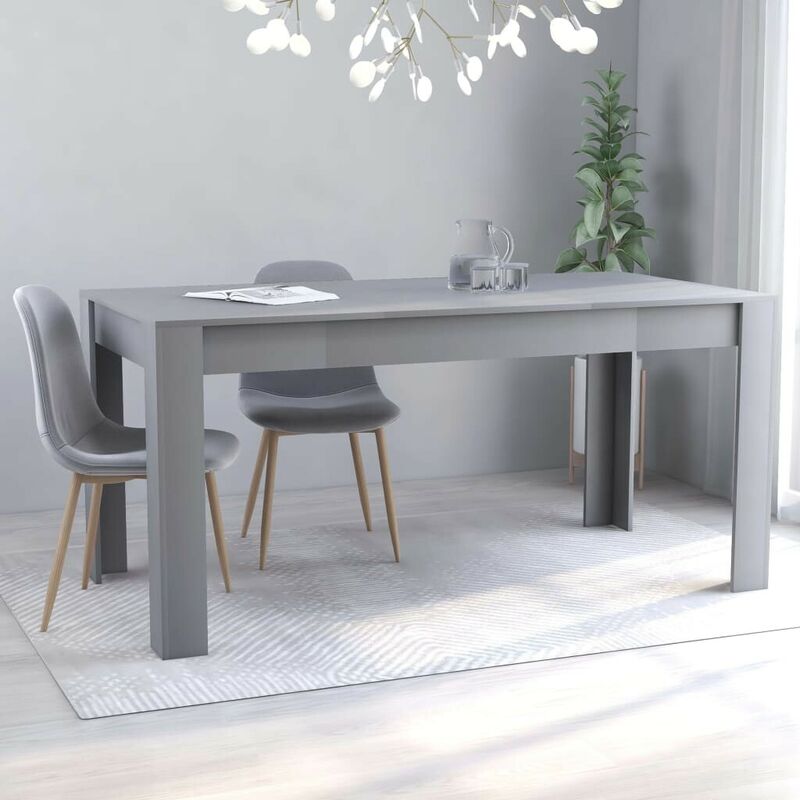 

Mesa de comedor de aglomerado gris 160x80x76 cm - Hommoo