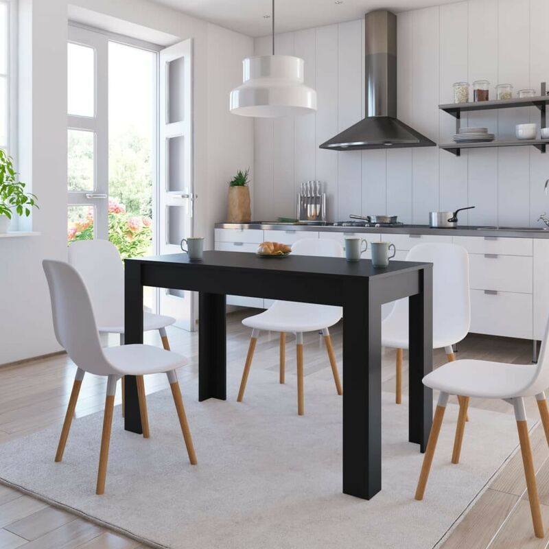 

Mesa de comedor de aglomerado negro 120x60x76 cm - Hommoo