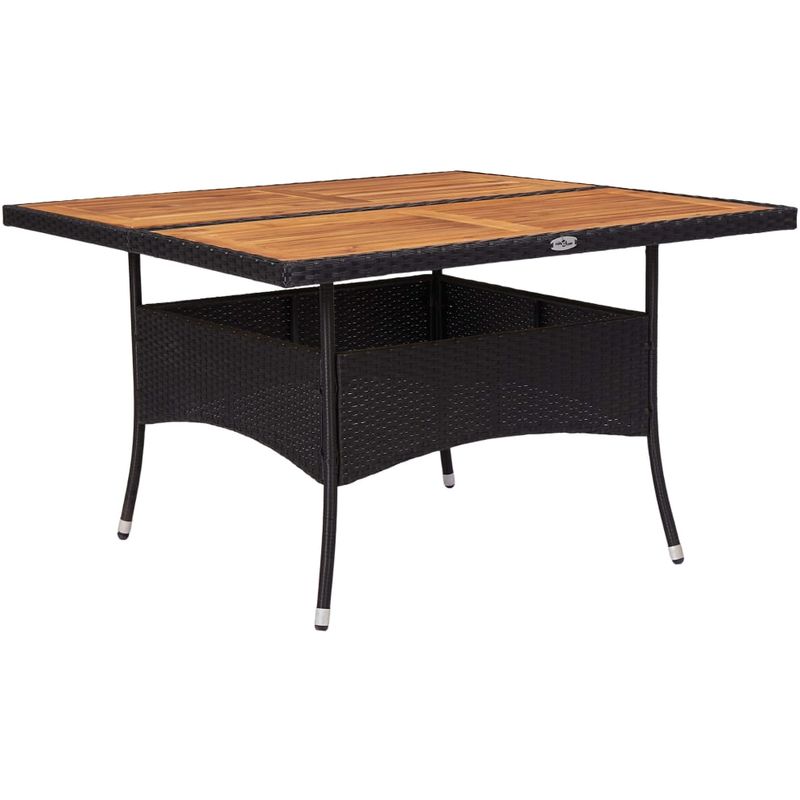 

Mesa de comedor de jardín ratán sintético madera acacia negra - Hommoo