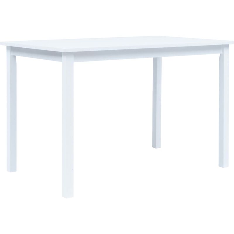 

Mesa de comedor de madera maciza de caucho blanco 114x71x75 cm - Hommoo