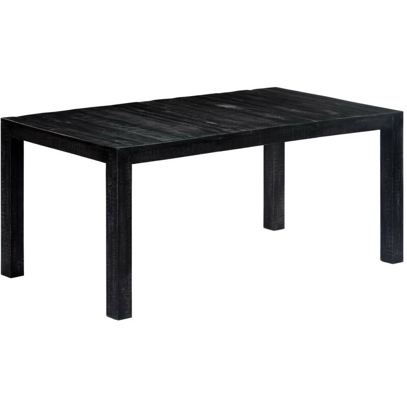 

Mesa de comedor de madera maciza de mango negra 180x90x76 cm - Hommoo