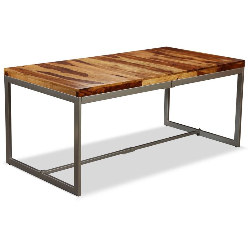 

Mesa de comedor de madera maciza de sheesham y acero 180 cm - Hommoo