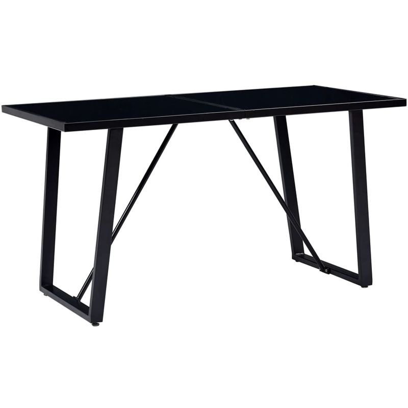 

Hommoo Mesa de comedor de vidrio templado negro 140x70x75 cm