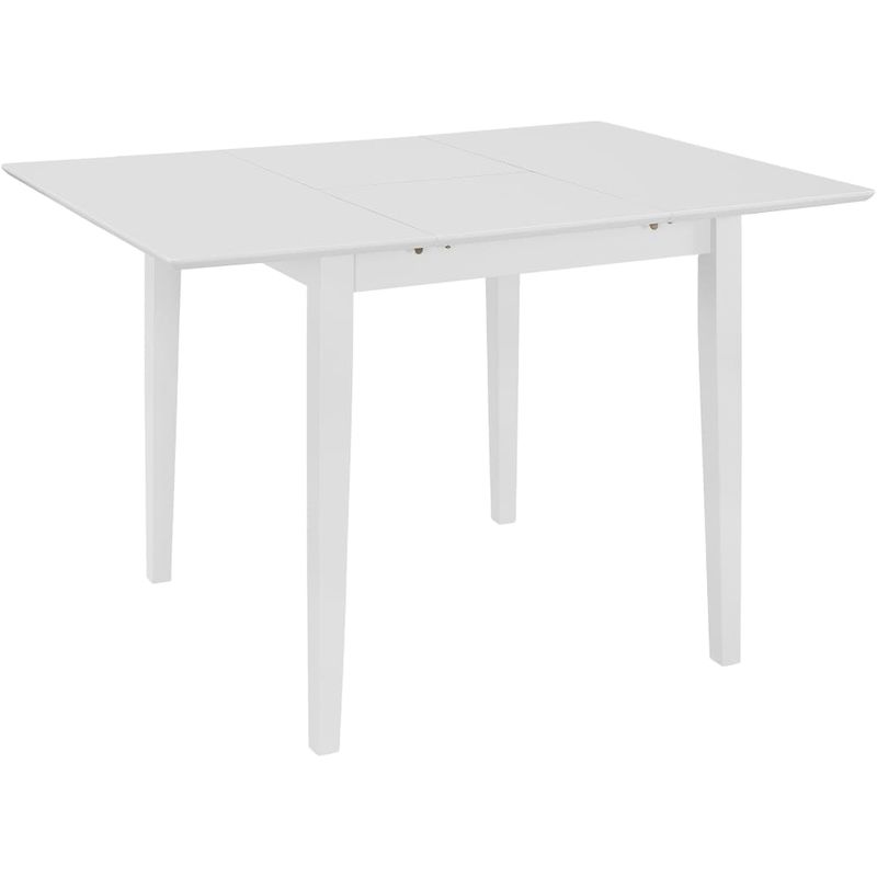 

Mesa de comedor extensible blanca (80-120)x80x74 cm MDF - Hommoo