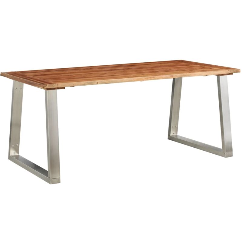 

Mesa de comedor madera de acacia y acero inoxidable 180x90x75cm - Hommoo