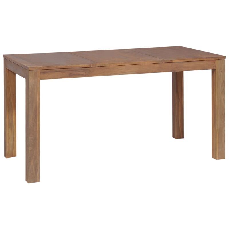 

Mesa de comedor madera teca maciza acabado natural 140x70x76 cm - Hommoo