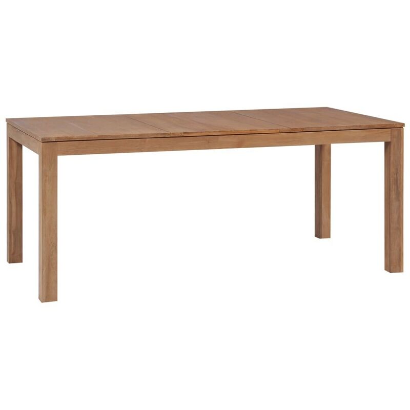 

Mesa de comedor madera teca maciza acabado natural 180x90x76 cm - Hommoo