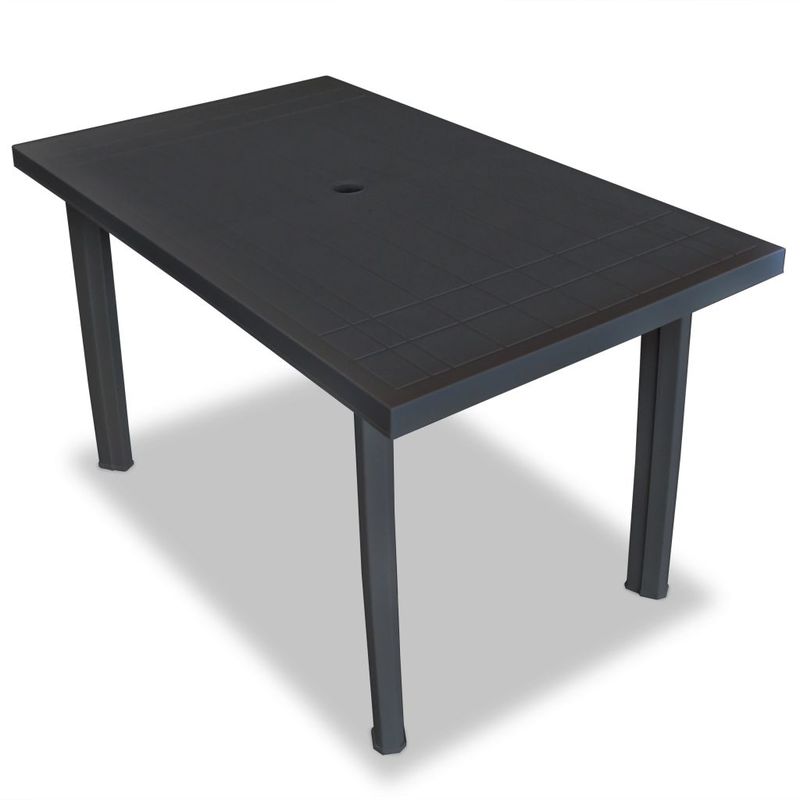 

Mesa de jardín de plástico gris antracita 126x76x72 cm - Hommoo