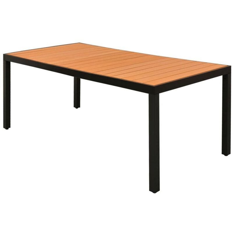 

Mesa de jardín de aluminio y WPC marrón 185x90x74 cm - Hommoo