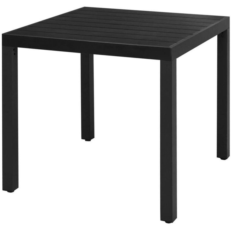 

Mesa de jardín de aluminio y WPC negra 80x80x74 cm - Hommoo