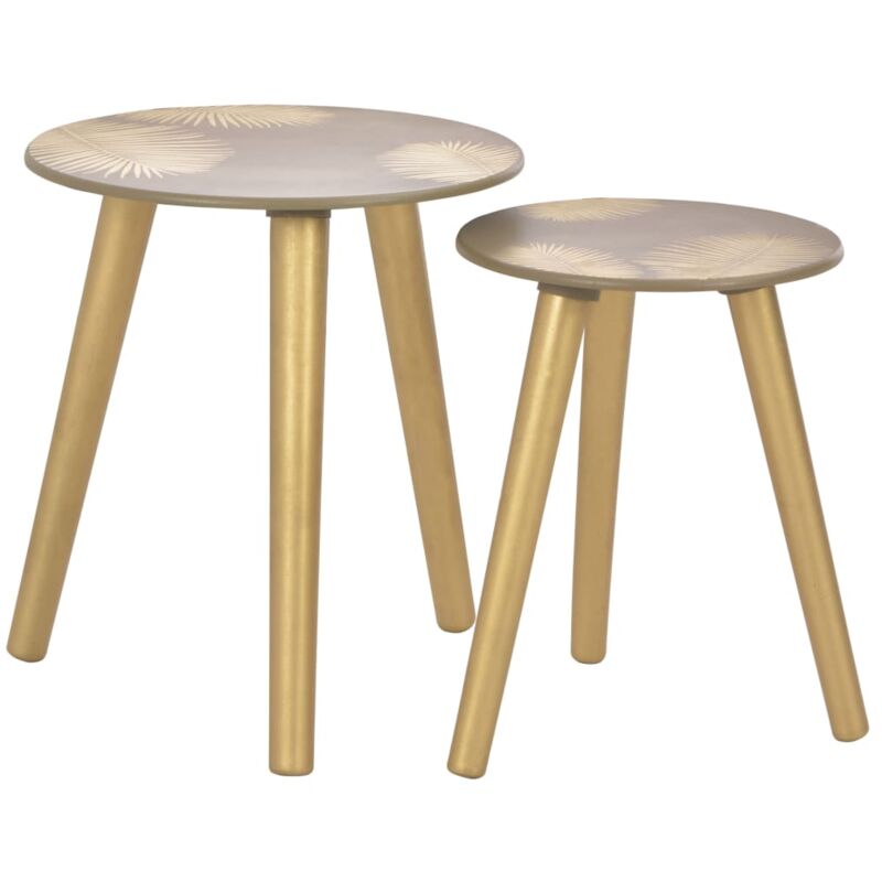 

Mesas apilables 2 unidades MDF dorado 40x45 cm/30x40 cm - Hommoo