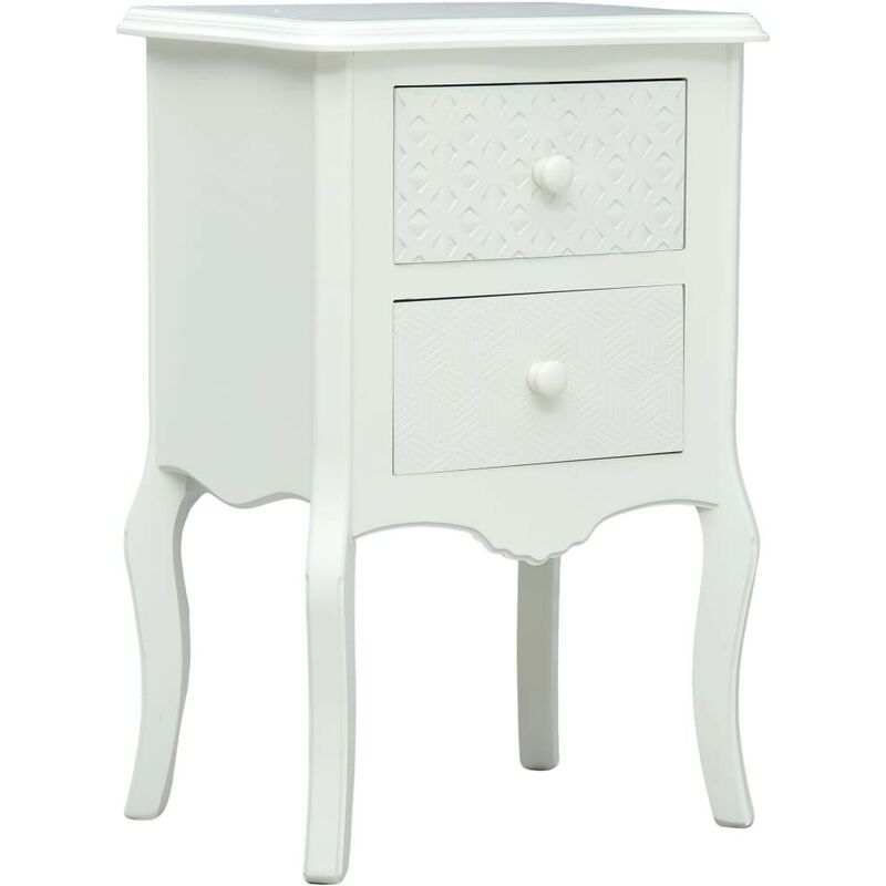 

Mesita de noche de MDF blanca 43x32x65 cm - Hommoo