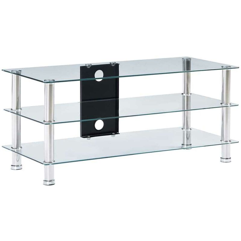 Hommoo - Meuble TV Transparent 90 x 40 x 40 cm Verre trempe HDV22248
