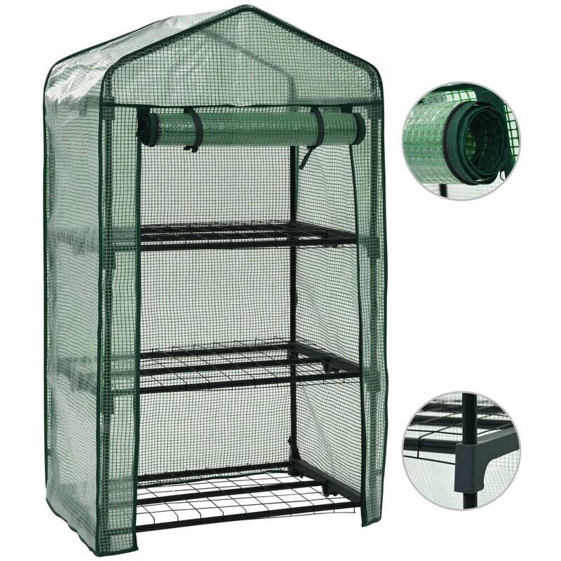 

Hommoo Mini Invernadero de 3 niveles 69x49x125 cm
