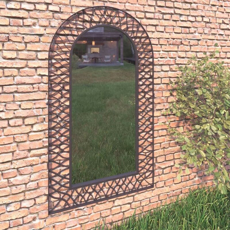 Miroir mural de jardin 60 x 110 cm Noir HDV18500 - Hommoo