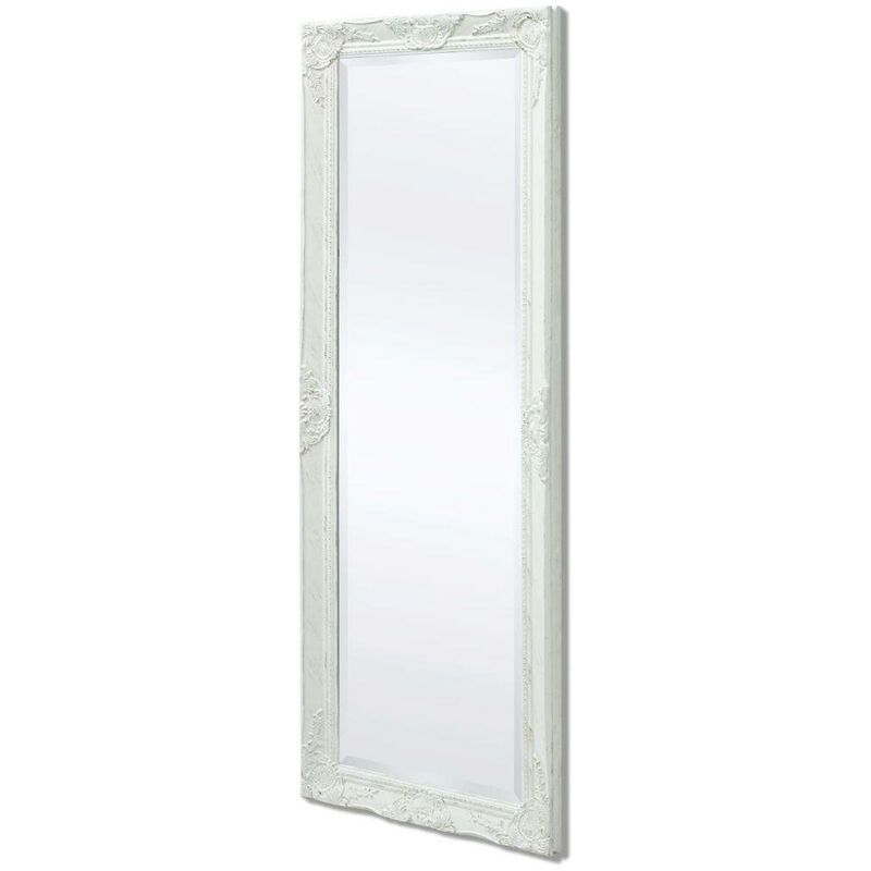 Miroir mural Style baroque 140 x 50 cm Blanc HDV09979 - Hommoo