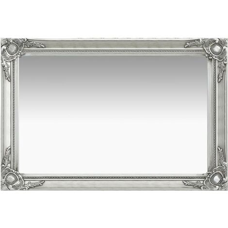 Hommoo Miroir mural style baroque 60x40 cm Argente