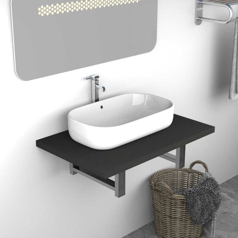 

Mueble de cuarto de baño gris 60x40x16,3 cm - Hommoo