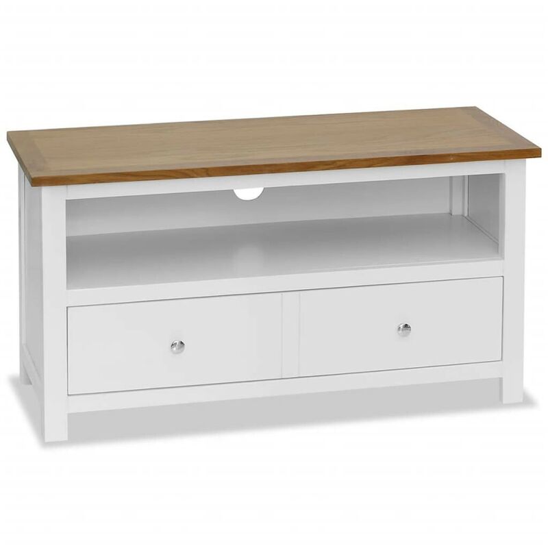 

Mueble para el televisor de madera maciza de roble 90x35x48 cm - Hommoo