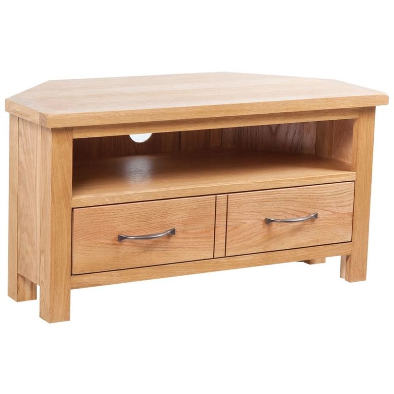 

Mueble para TV con cajones madera maciza roble 88x42x46 cm - Hommoo