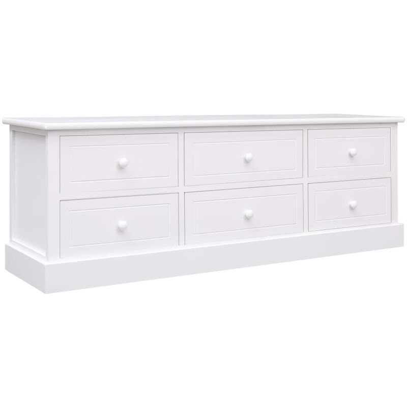 

Mueble para TV de madera blanco 115x30x40 cm - Hommoo