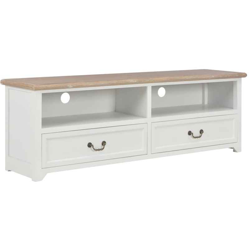 

Mueble para TV de madera blanco 120x40x30 cm - Hommoo