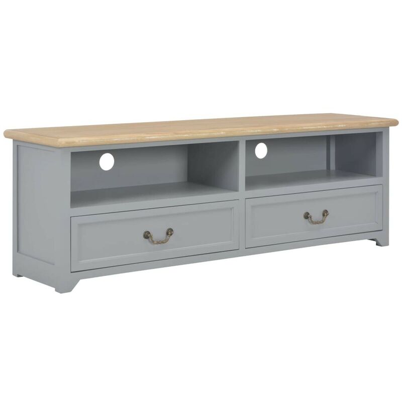 

Mueble para TV de madera gris 120x40x30 cm - Hommoo