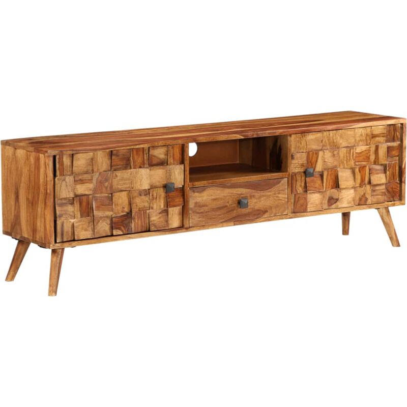 

Mueble TV madera maciza sheesham acabado miel 140x30x40 cm - Hommoo