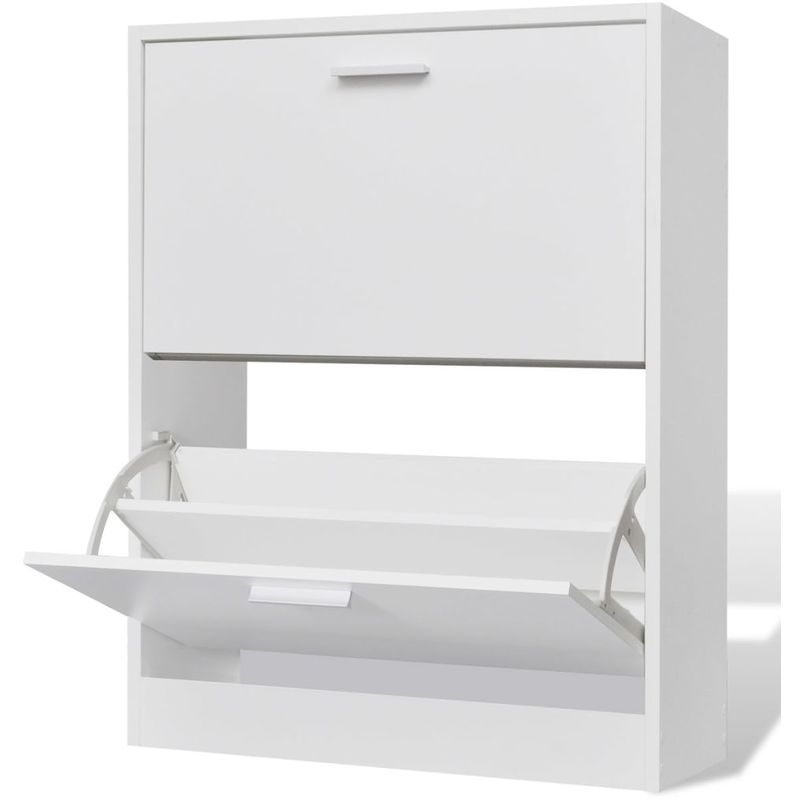 

Mueble zapatero blanco con 2 compartimentos - Hommoo