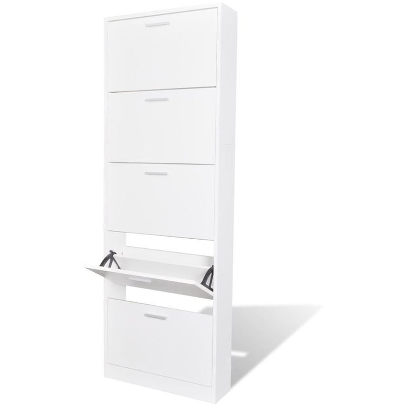 

Mueble zapatero blanco con 5 compartimentos - Hommoo