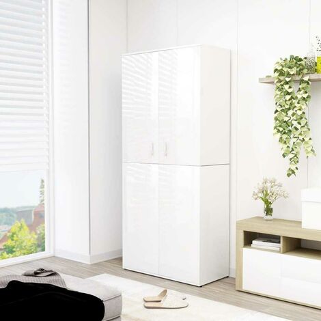 Mueble zapatero alto 2 puertas color blanco, 55 cm x 35 cm x 100 cm BILBAO