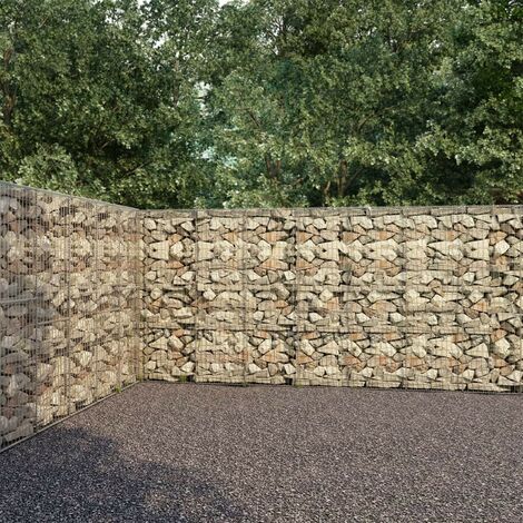 Hommoo Mur a gabion avec couvercles Acier galvanise 600 x 30 x 200 cm HDV06290