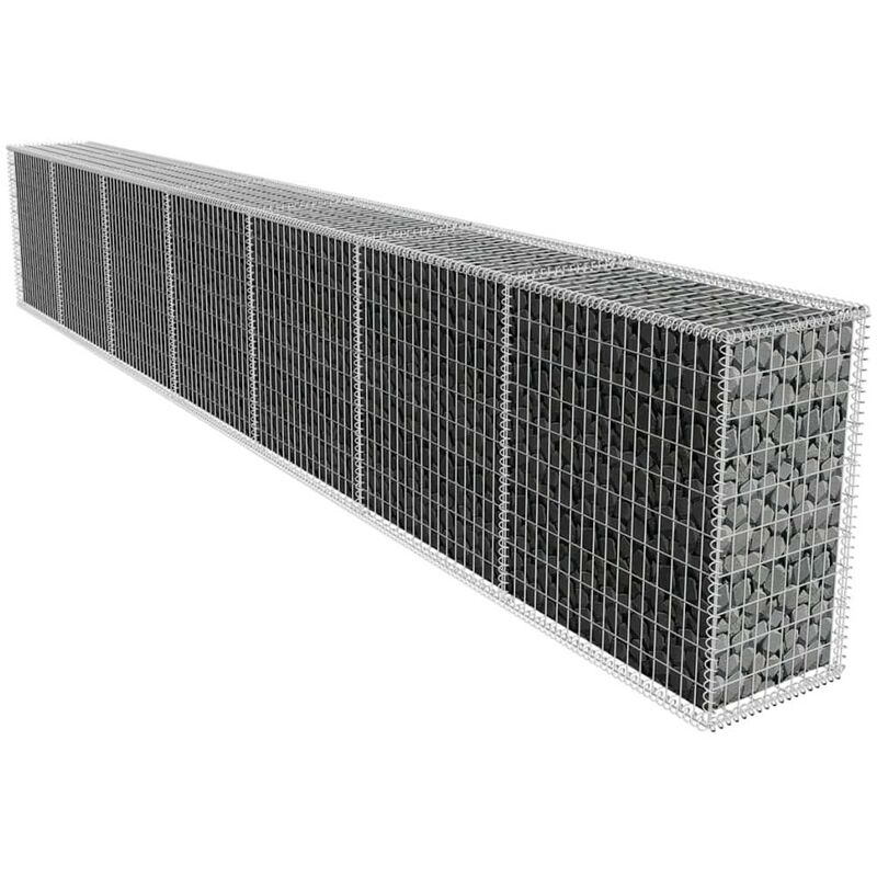 

Muro de gaviones con cubierta acero galvanizado 600x50x100 cm - Hommoo