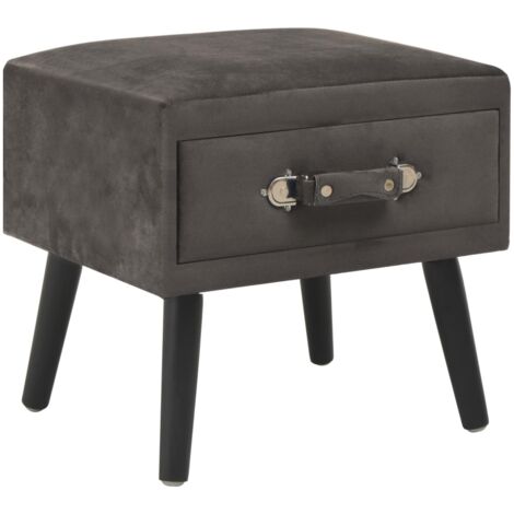 Hommoo Nachttisch Grau 40 x 35 x 40 Samt VD13396