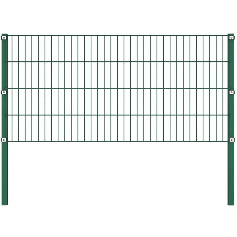 

Panel de valla con postes hierro verde 1,7x0,8 m - Hommoo